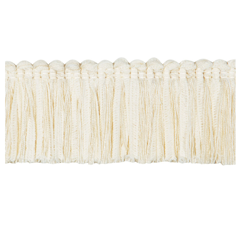 Sabelle A Brush Fringe Fabric, White