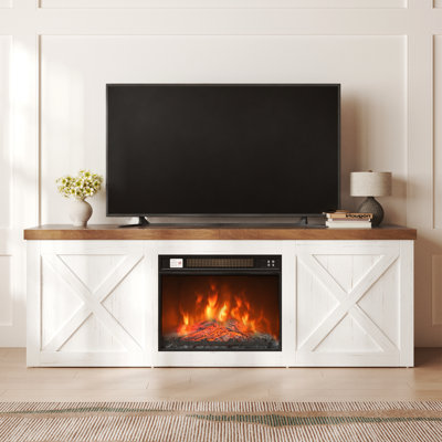 Meuble télé moderne avec foyer électrique inclus
