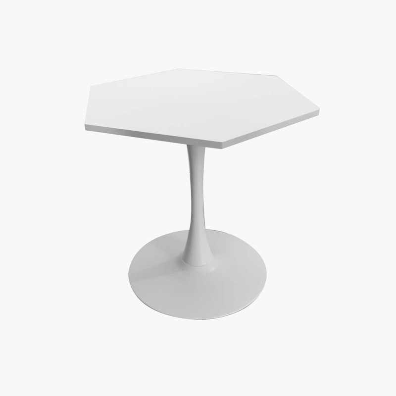 Marios Faux Wood Hexagonal Coffee, White, White, 29.13" H x 31.5" W x 23.6" D