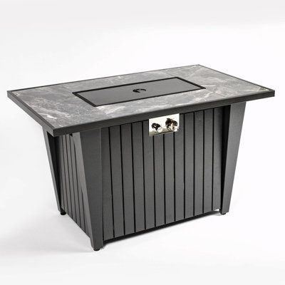 Table de foyer d'extérieur au propane en acier H 24,80 po x l 42,00 po Nilgun
