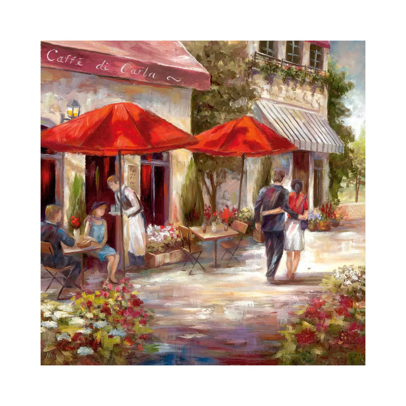 Café Afternoon I by Nan - Painting on Canvas, Wrapped Canvas, 45.72 cm H x 45.72 cm W x 1.91 cm D