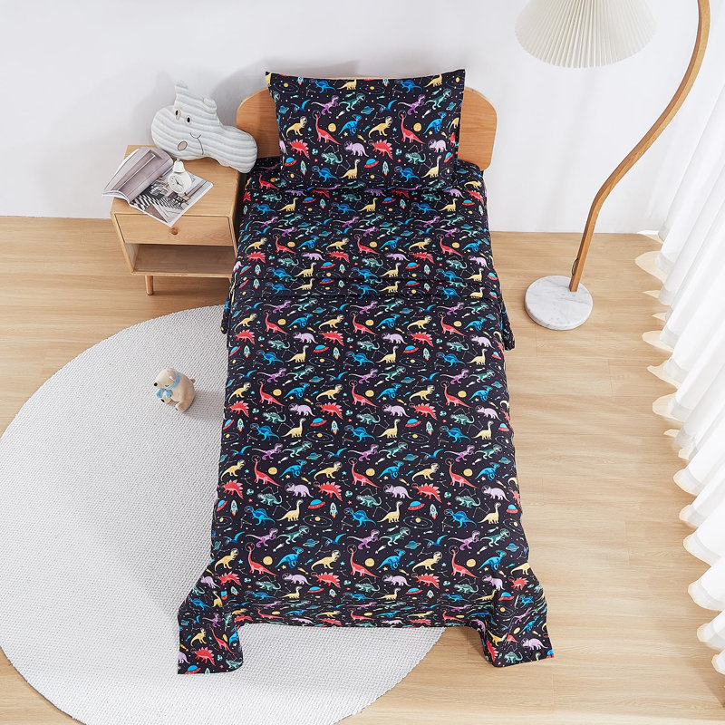 Ensemble de draps pour enfants Viviland, Lit double, Dinosaure de l'espace