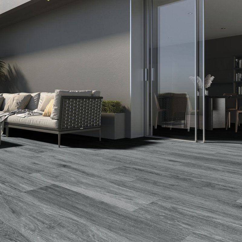 Spady 2mm 7 Pcs Rustic Style Wood Plank PVC Flooring, Grey