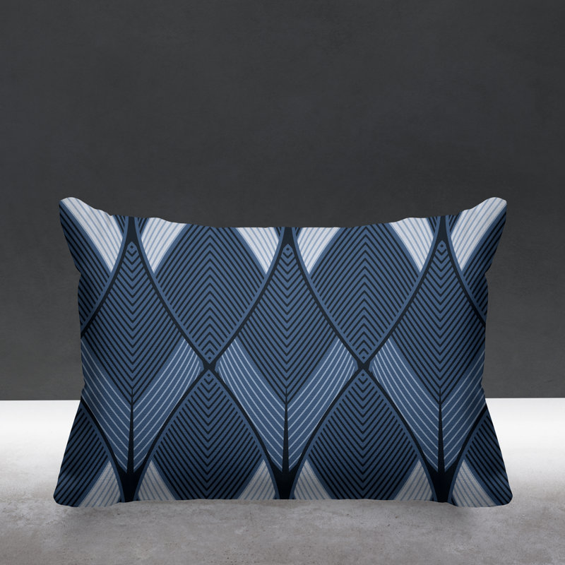 Abstract Leafs Autumn/Fall Indoor/Outdoor Throw Pillow, Slate