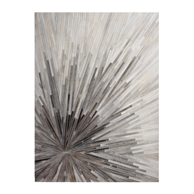Tylei Cowhide Geometric Indoor Rug, Rectangle 5' x 7'