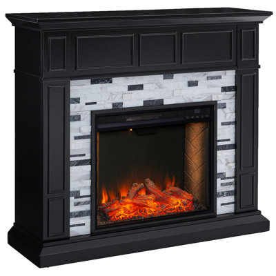 Toddington Marble Fireplace w/ Criss-Cross Electric Firebox