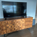 Corrigan Studio® Georgina 61" Wide 3 Drawer Acacia Solid Wood Sideboard ...