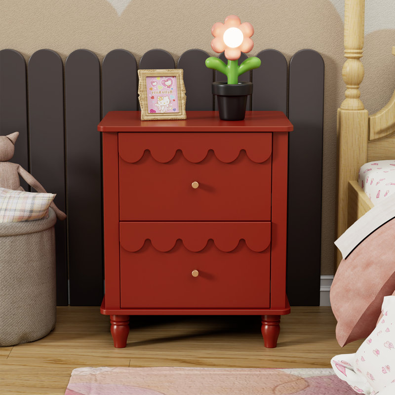 Table de chevet en forme de nuage de 19,7 po Dorlan, Rouge
