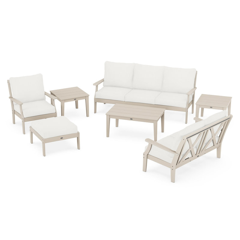 Braxton 7-Piece Deep Seating Set, Sand, Natural Linen