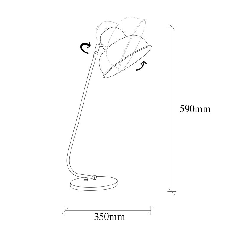 Metal Desk Lamp, Gold