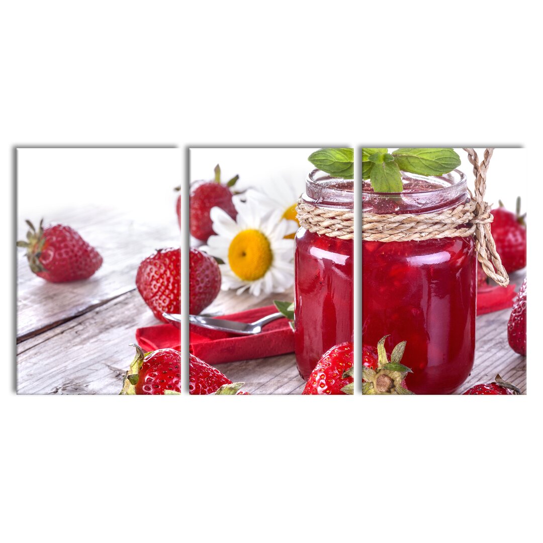 3-tlg. Leinwandbilder-Set Strawberry Jam