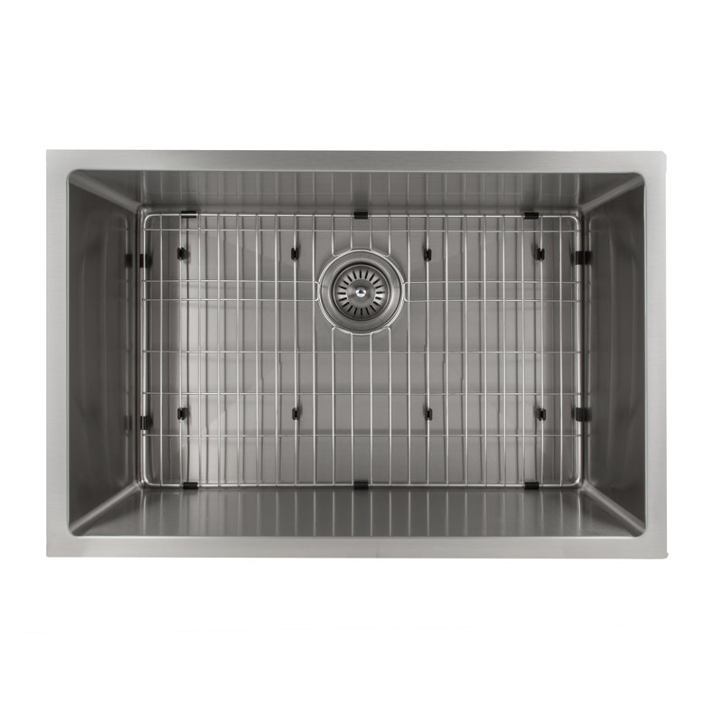 Meribel Stainless Steel 30" L x 18" W Undermount Kitchen Sink with Basket Strainer