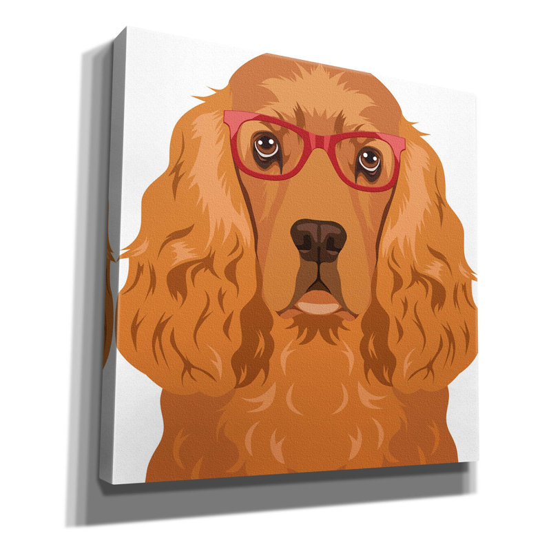 «English Cocker Spaniel Porter Hipster Glasses» par Furbaby Affiliates, art mural sur toile, H 37 po x l 37 po x P 1,5 po