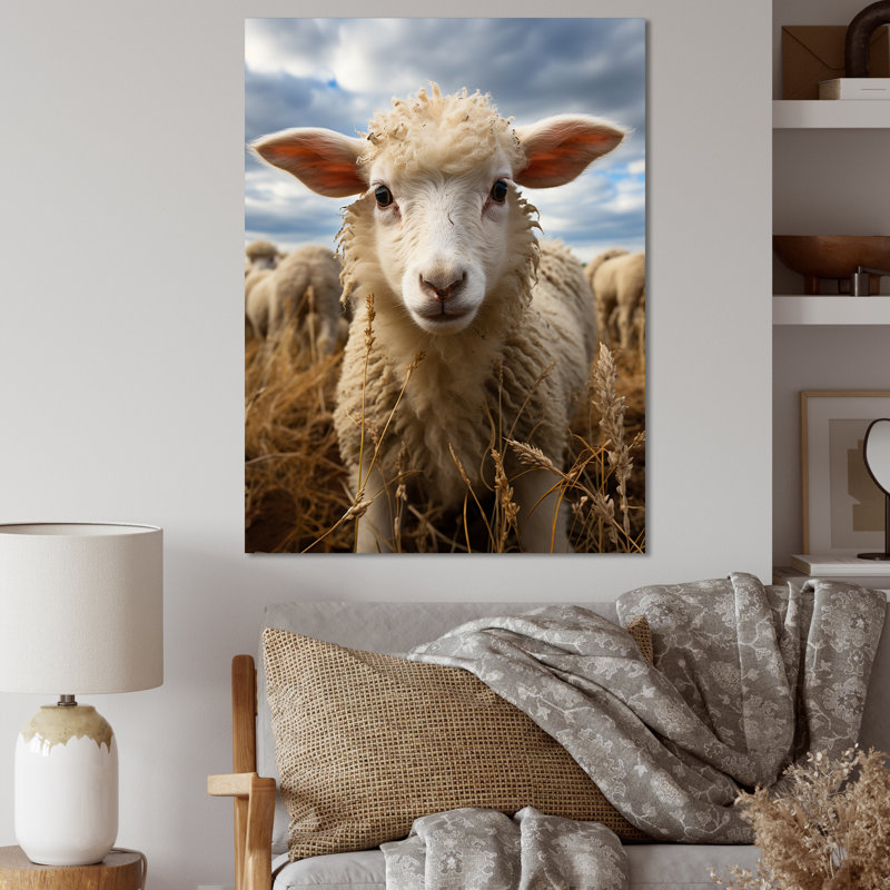 Sheep Selfie - animaux, art mural sur toile, H 32 po x l 16 po x P 1 po, Toile tendue