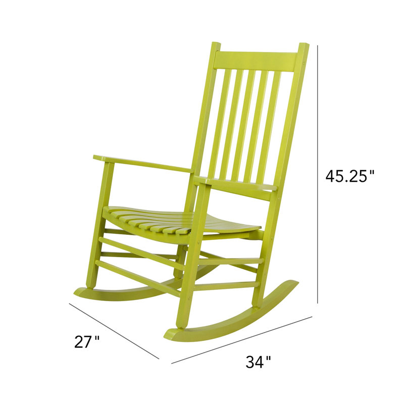 Chaise berçante en bois à haut dossier, Limette