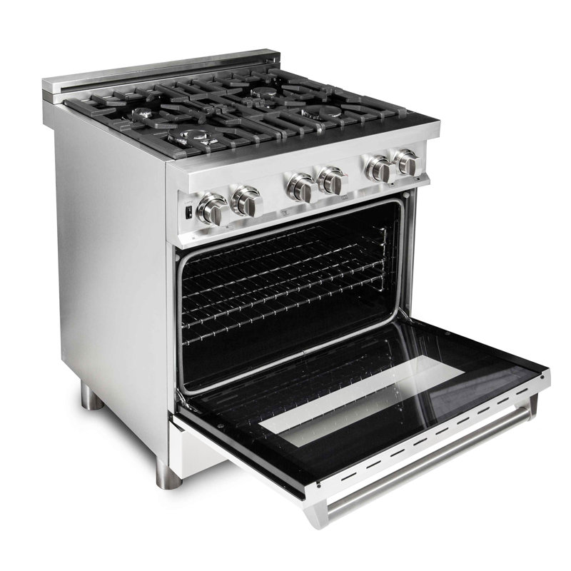 ZLINE 30" Legacy Dual Fuel Range, White Matte Stainless Steel