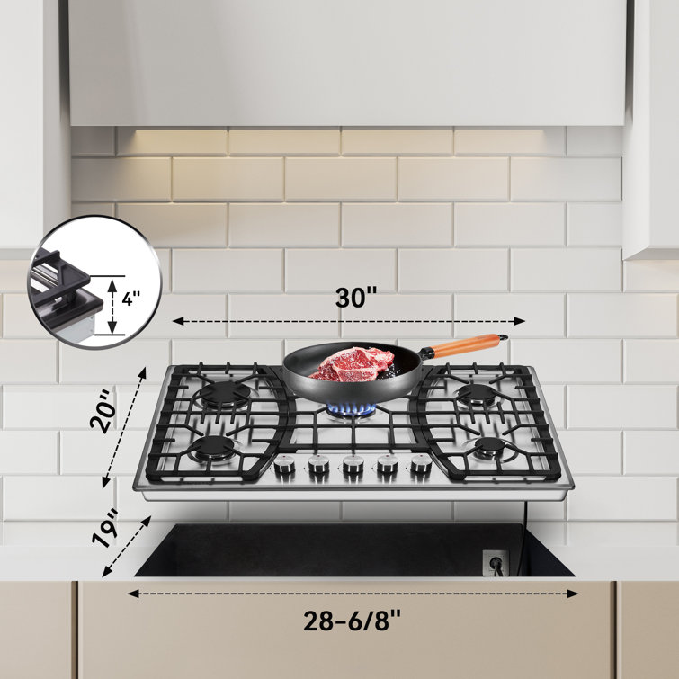 thermomate Built-in GAS Cooktop | 2 Safety Protections, Easy to Install, Easy to Clean, 2 GAS Supply options | 12-Inch - 2 Sabaf Burners