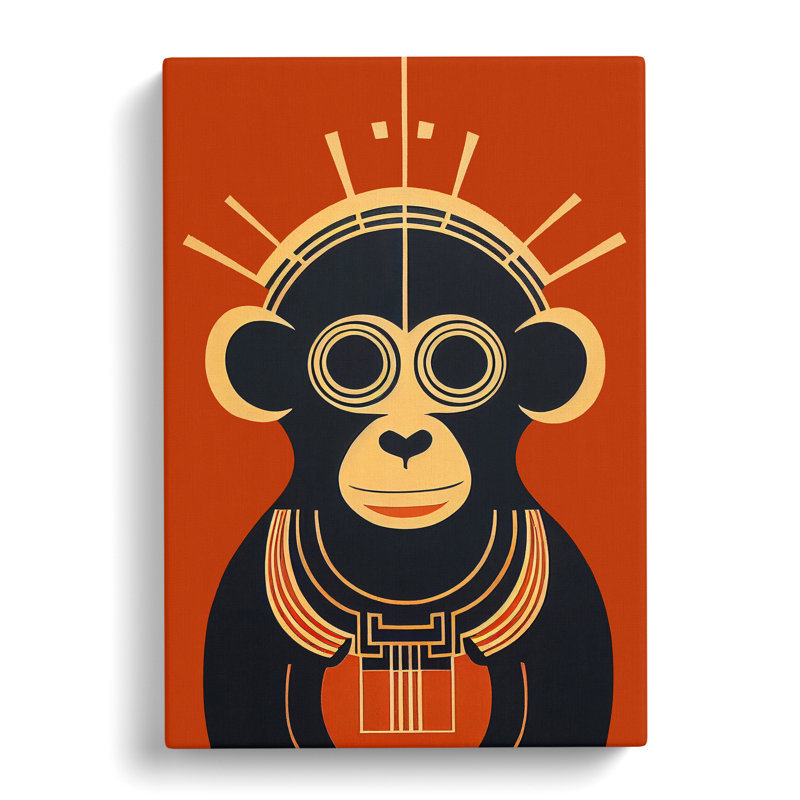 Abstract Monkey Art No.4 - Wrapped Canvas, 50cm H x 35cm W x 3cm D