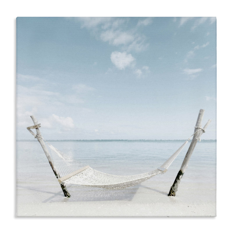 Toile de hamac rustique sur la côte de la plage, design par Noah Bay, H 17 po x l 17 po