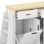 Buffet multifonctionnel avec rangement pour poubelle cachée, armoire à porte coulissante et support à épices à 3 niveaux - Design moderne deux tons-150230280
