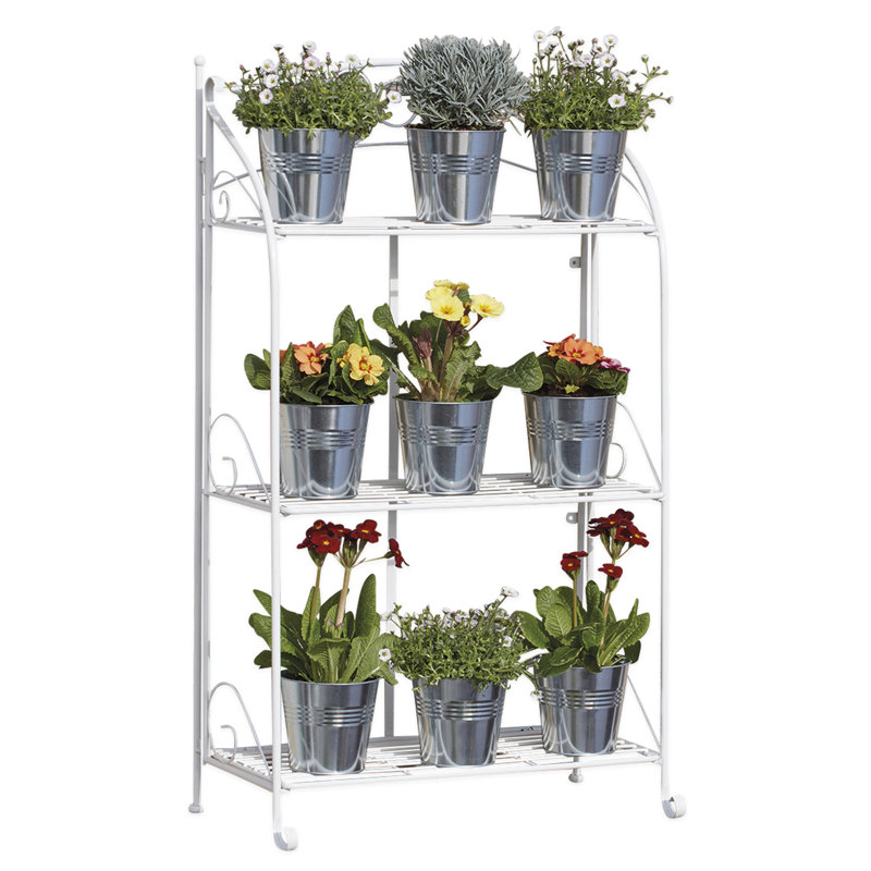 California Metal Plant Stand, Cream