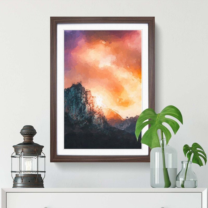 Mountains in Morocco in Abstract - Picture Frame Graphic Art Print, Walnut Framed, 36cm H x 27cm W x 2cm D