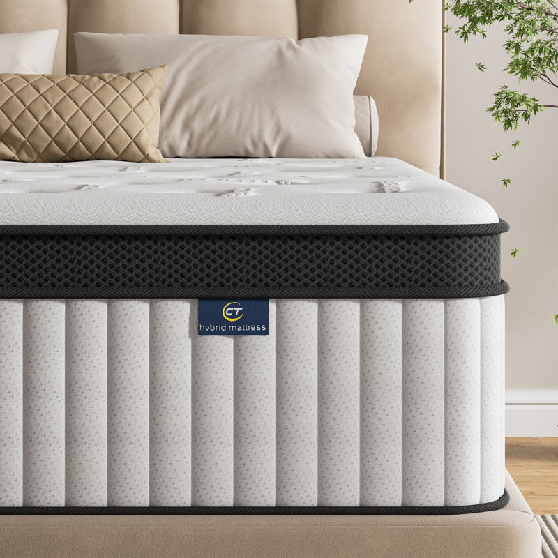 12 Inch Queen Mattress, Memory Foam Hybrid Mattress in a Box with Cooling Gel and Pocket Springs, Medium Firm Support Mattress