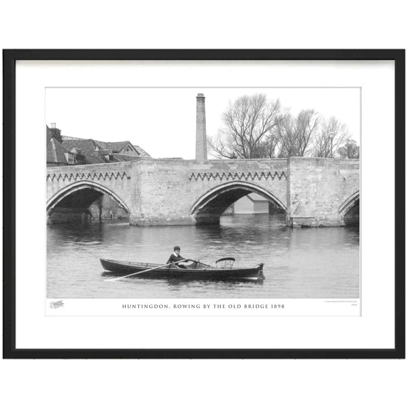 Huntingdon, Rowing By The Old Bridge 1898 by Francis Frith - Single Picture Frame Print, 45cm H x 60cm W x 2.3cm D