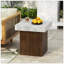 Table d'appoint carrée MGO [Plateau blanc antique + blanc antique + structure en bois naturel]