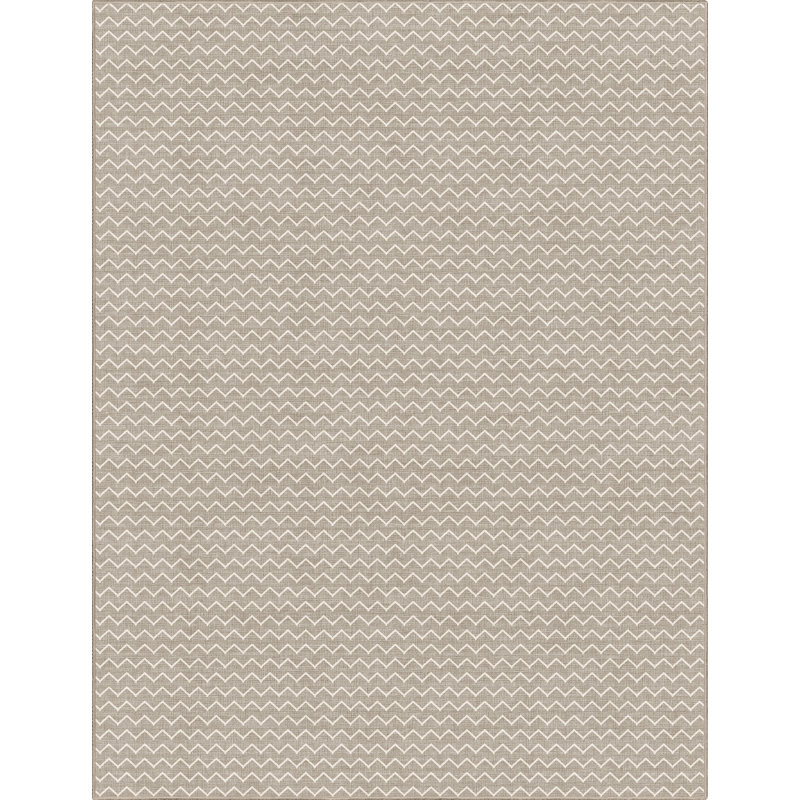 Tapis tissé à plat à chevron brun Kehr Mesa - Facile à nettoyer et durable, Rectangle 13 pi x 9 pi 10 po