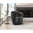 Luxury Swivel Chair, Smoky Gray, 100% Leather Upholstery, Solid Wood And Plywood Base, - Wrapped High Density Foam, 360 Degree Rotation, Zippered Removable Cushion Movement, No Assembly