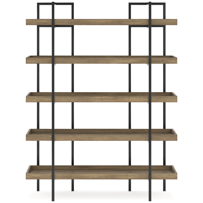 Starmore 76" Bookcase, (5 Shelves) 76"H x 58"W x 17"D, Brown