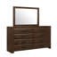 Commode 1 pièce à finition espresso avec 8 tiroirs