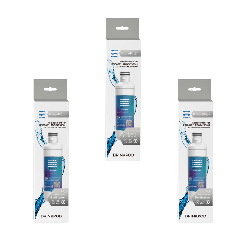 Drinkpod Refrigerator Water Filter For Lg Lt1000p, Adq74793501, Adq74793502, Lfxc24796s 3-pack