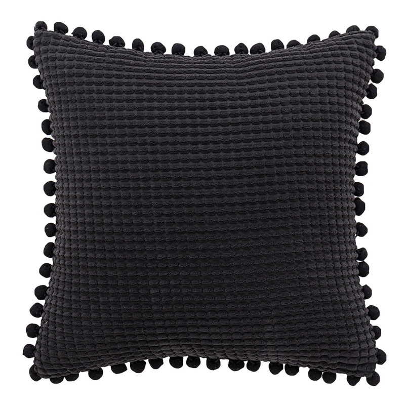 Housse de coussin Buda, Noir, Housse de coussin et insert