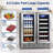 30" Wine and Beverage Refrigerator 33 Bottle & 130 Cans Built-in Wine Cooler with Four Handle Dual Zone