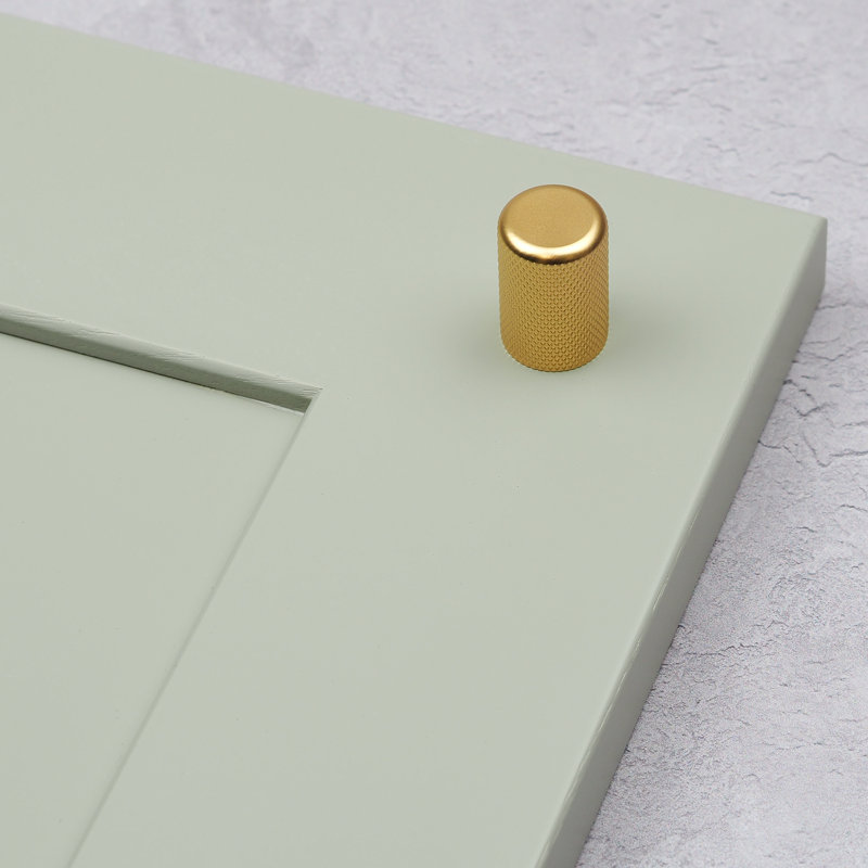 Knurled Cylinder Knob in Multiple Finishes, Gold