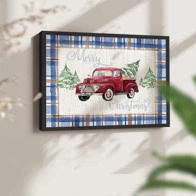 Merry Christmas Truck - reproduction encadrée - réaménageable