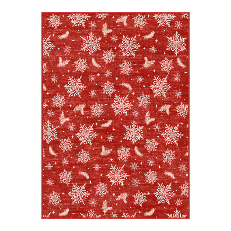 Tapis de vacances WinterJoy, Rouge, Rectangle 3'x 5'