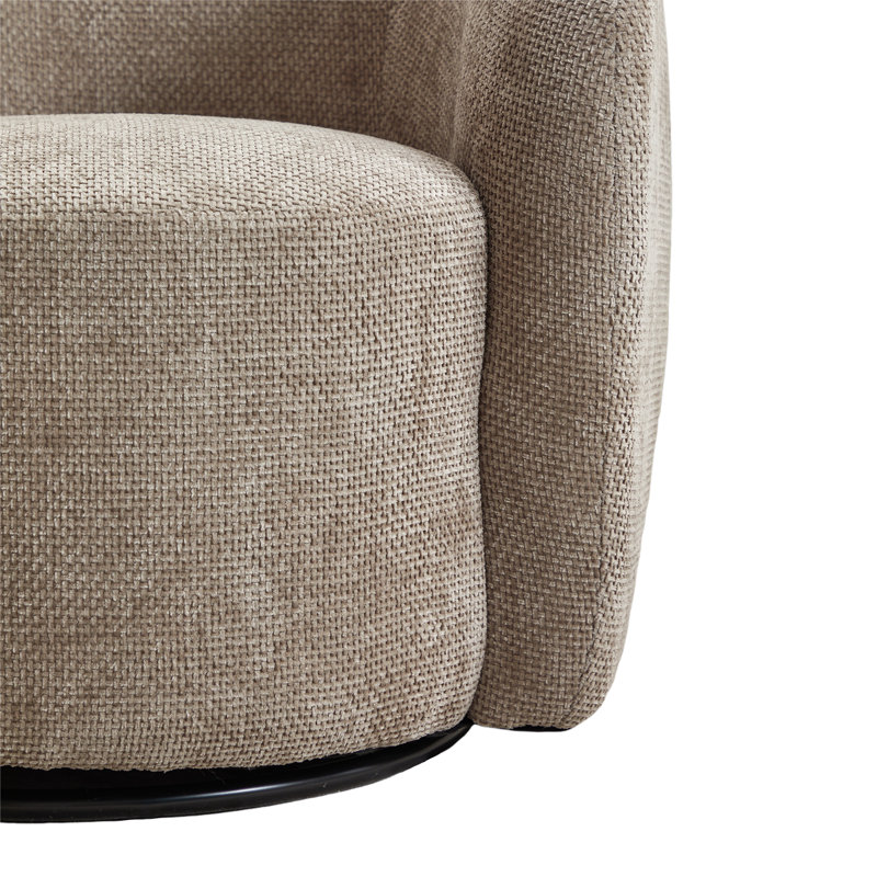 Fauteuil d'appoint pivotant en chenille de 31 po de large Castillon, Velours gris
