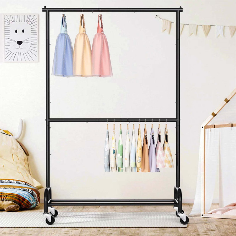 Bonville 106cm Rolling Clothing Rack, Black