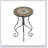 Round Ceramic Outdoor Side Table,Colorful+Black