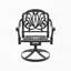 Chaise de patio pivotante en fonte d'aluminium 6 pièces avec structure noire et coussins bruns