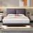 Full Size Upholstered Platform Bed With Sensor Light And 2 Large Backrests, Stylish Platform Bed With 2 Sets Of USB Port And Socket On Each Rear Bed Leg
