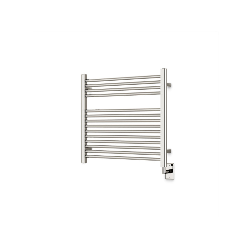 Denby Wall Mount Electric Towel Warmer, Polished Nickel, 27" H x 29.5" W x 5.19" D