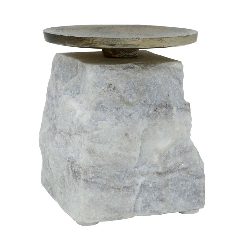 Marble Candelabra, 11cm H x 9cm W x 9cm D