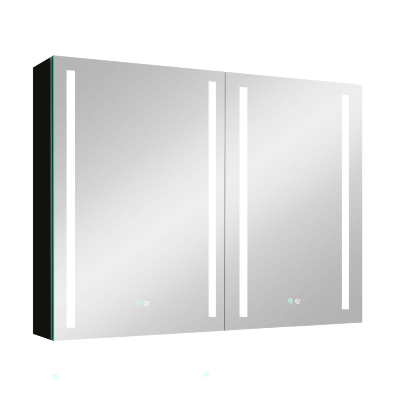Armoire à pharmacie à double porte à fixation en surface 40X30 pouces à DEL, armoires à pharmacie pour salle de bain avec miroir de désembuage