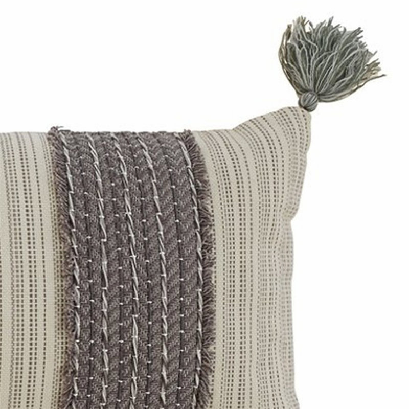 Striped Cotton Throw Pillow