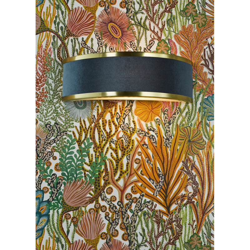 Wall Light, Navy, Brushed Brass