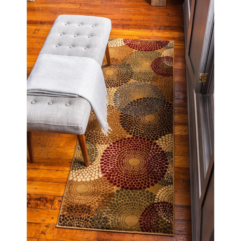 Tapis contemporain de couleur neutre Arabica, Tapis de couloir 2 pi 7 po x 12 pi